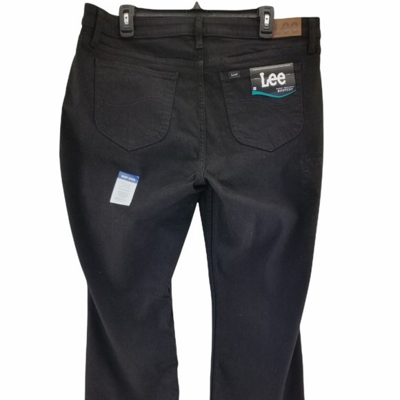 Lee Riders MidRise Boot Cut Jeans Black Deep  Dyed   Womens Size 18P Petite - Picture 1 of 6